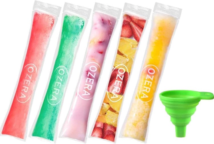 Popsicle Bags 180 Pack Ice Pop Bags Disposable Popsicle Pouches with Silicone Funnel - Click Image to Close